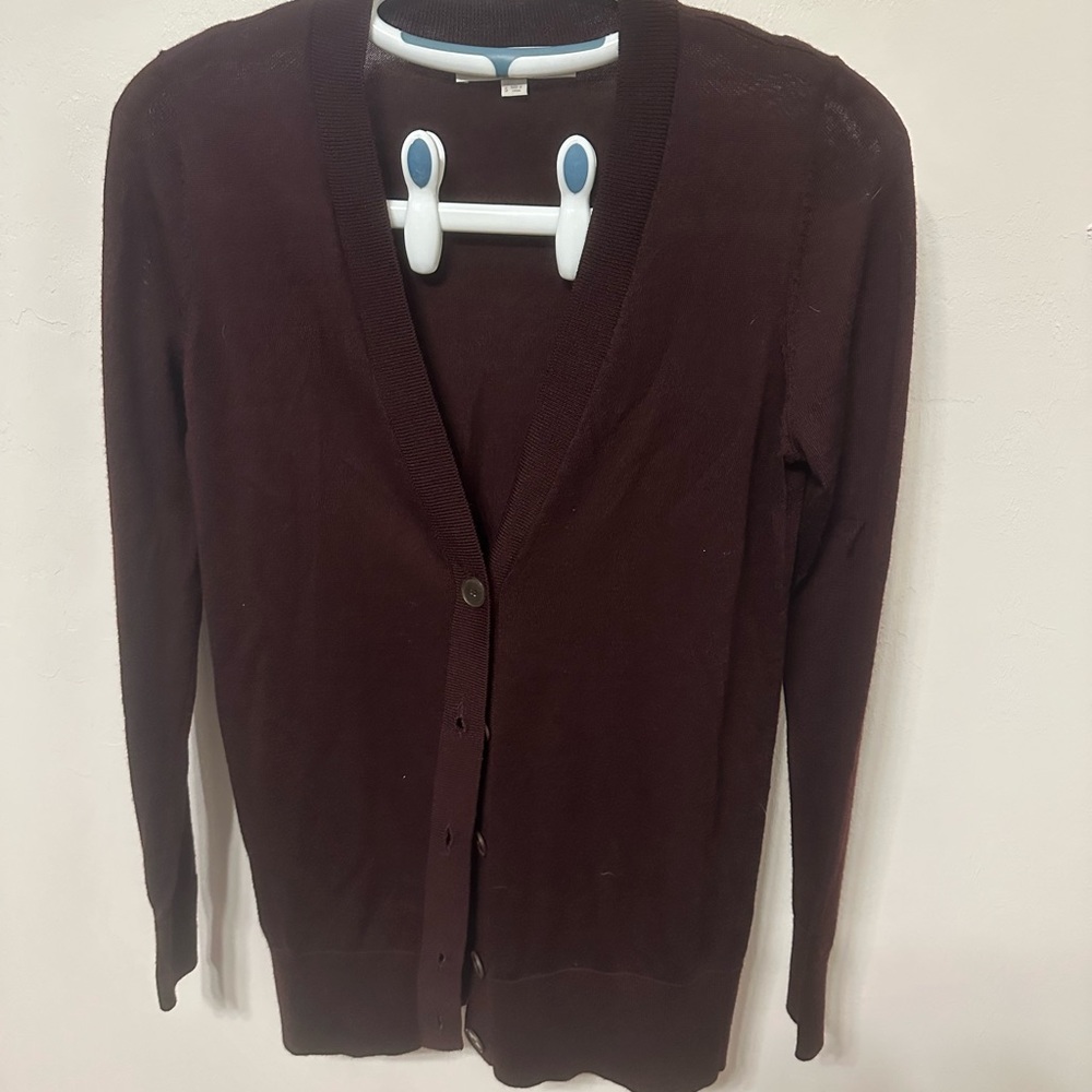 LOFT Deep Burgundy Cardigan